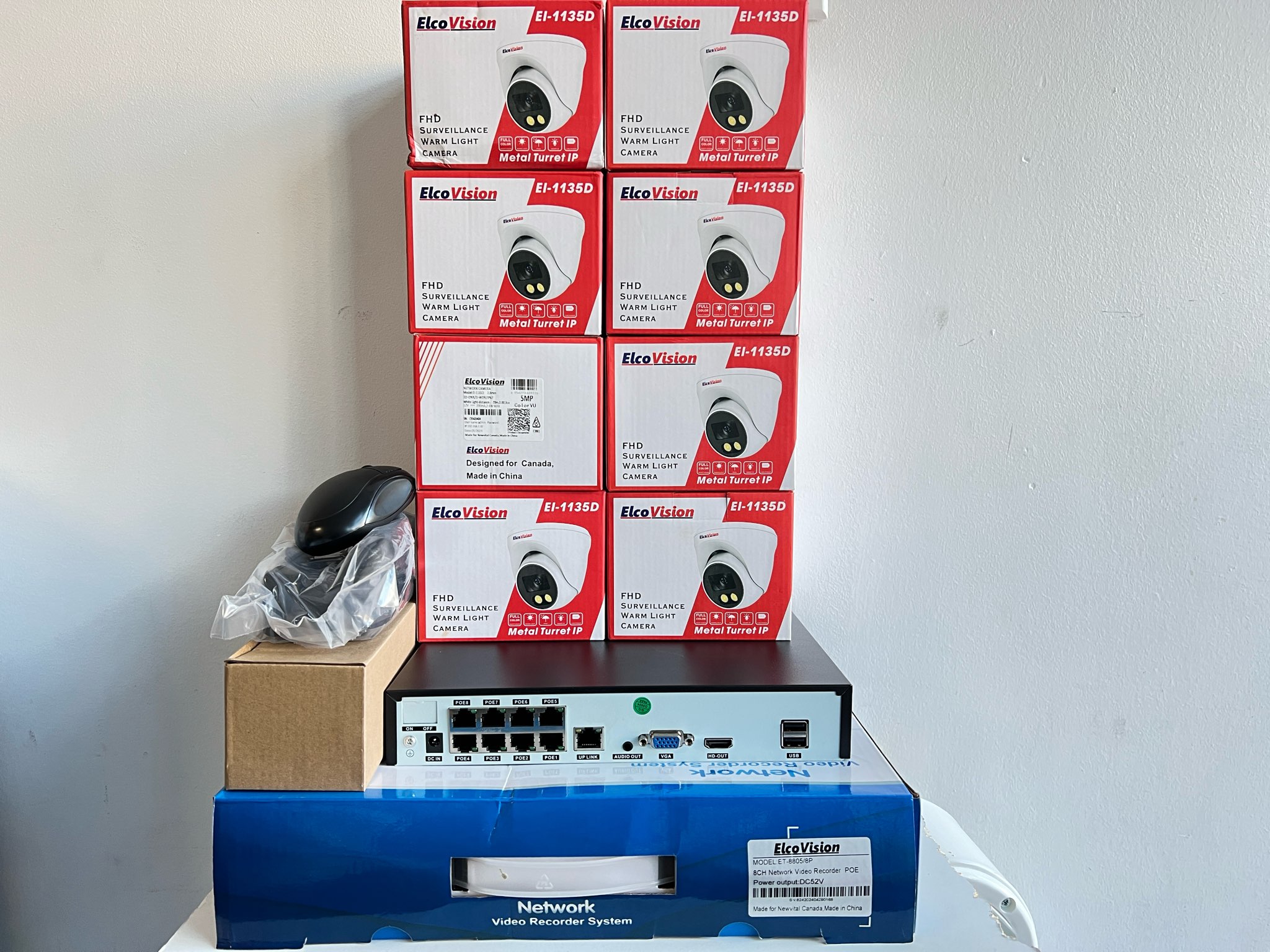 Elcovision 8channel NVR + 8 Elcovision 5mp ip cameras