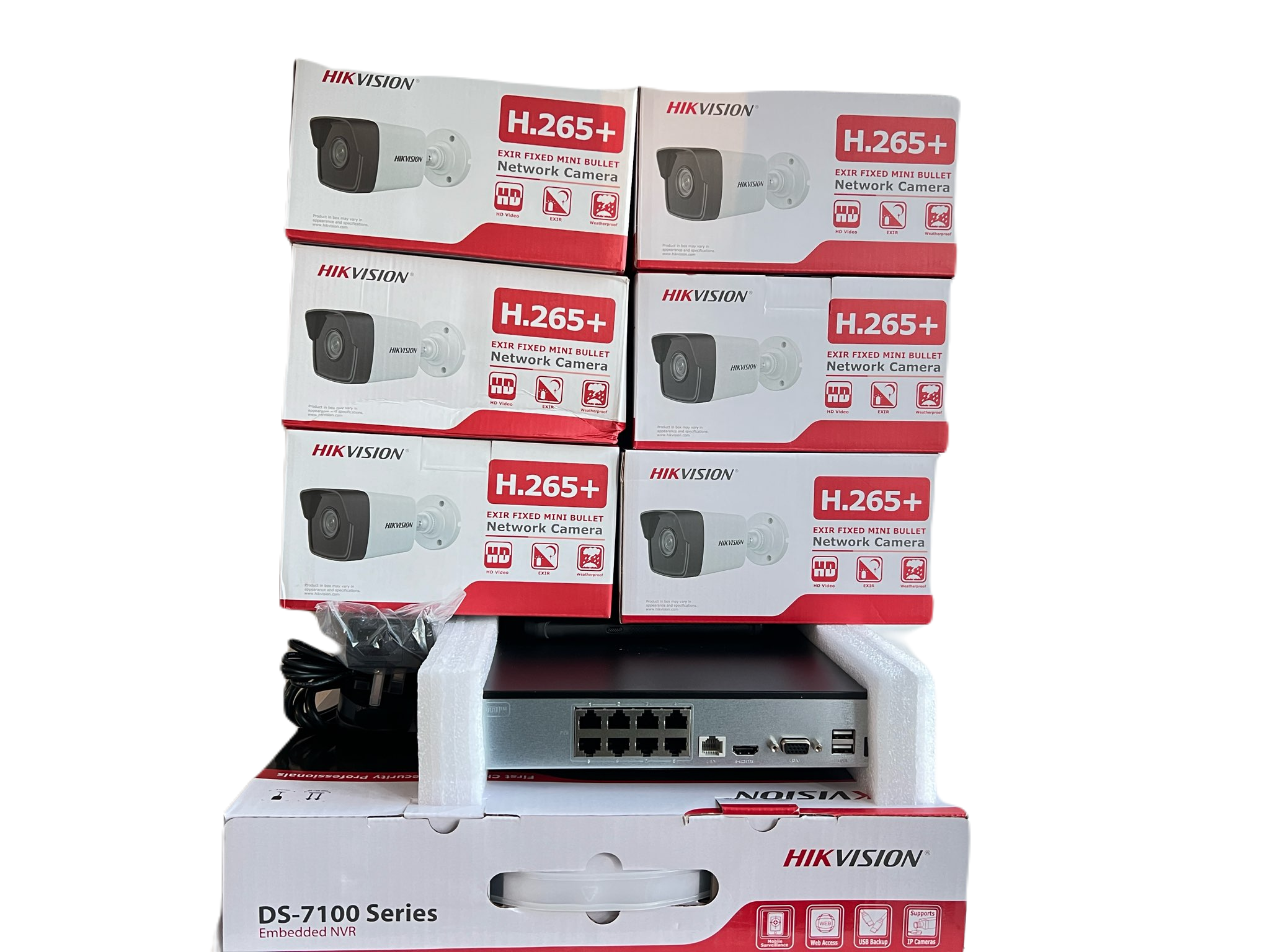 Hikvision 8 channel NVR + 6 Hikvision 4mp outdoor p cameras