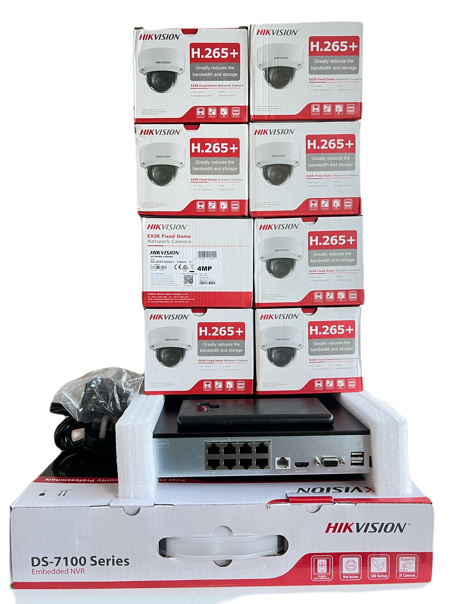 Hikvision 8channel NVR + 8 Hikvision 4mp dome ip cameras